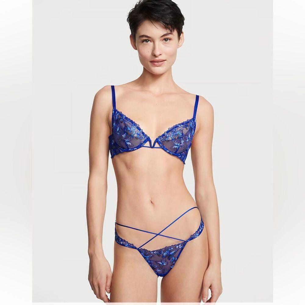 Victorias Secret Butterfly Embroidery Strappy Open Back Panty